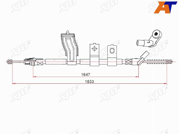 Трос ручного тормоза NISSAN QASHQAI+2 LH 07-13