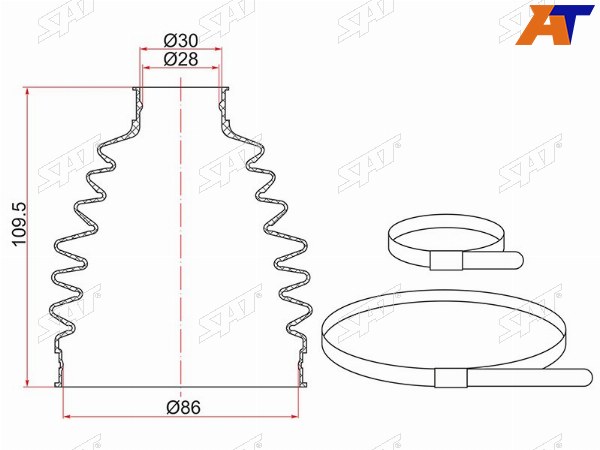 Пыльник шруса наружный FR NISSAN X-TRAIL T31 QR25DEMR20DEMITSUBISHI OUTLANDER 12- (2 хомута. термо