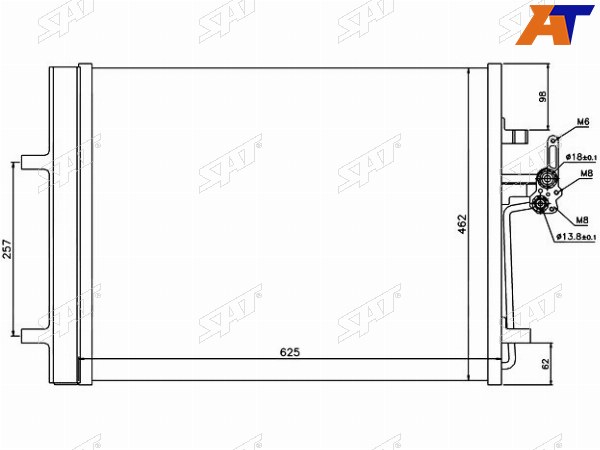 Радиатор кондиционера Ford Mondeo 07-15  Volvo S60 10-18  XC60 08-22  Ford Galaxy 06-15  S-MAX 0