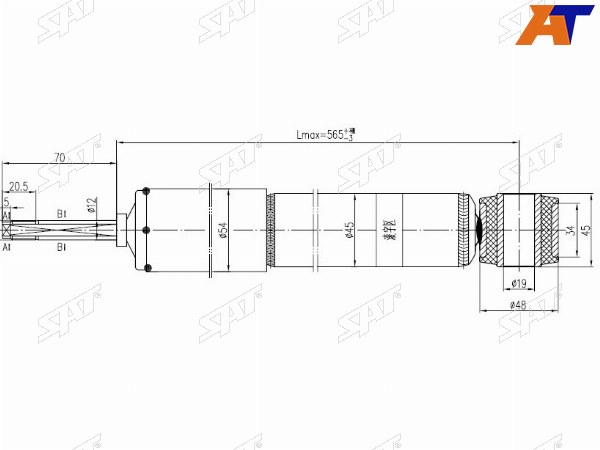 Амортизатор задний TOYOTA LAND CRUISER PRADO 1204RUNNERSURFHILUX 02-09 LH=RH