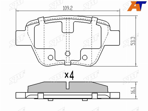 Колодки тормозные зад VW TOURAN 03-10CADDY 17-