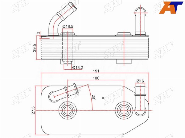 Радиатор масляный AUDI A3 96-03SKODA OCTAVIA 96-10VOLKSWAGEN GOLF 97-05