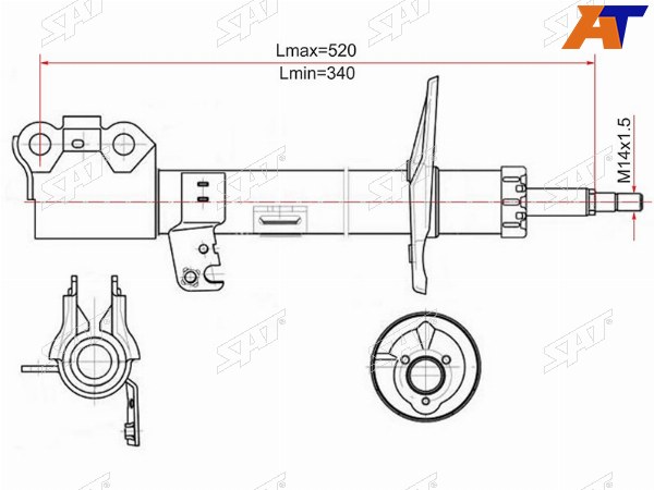 Стойка передняя TOYOTA CALDINA 02-07 RH