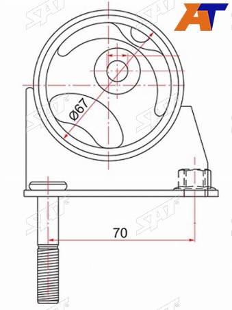 Подушка двигателя RR TOYOTA BBCARGOISTPLATZPORTEPROBOXRAUMSIENTAVITZWILL CYPHA 1-2NZ 4WD