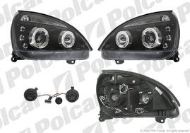 601609BE CLIO 01- ФАРЫ АНГЕЛЬСКИЕ ГЛАЗКИ+ЛИНЗА ПРОЗРАЧНЫЕ ЧЕРНЫЕ
