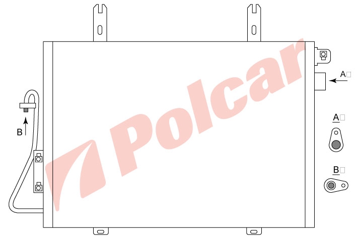 6060K8C1 KANGOO 0997-04.03 РАДИАТОР КОНДИЦИОНЕРА 550X380X16