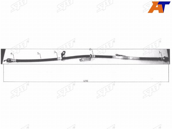 Шланг тормозной передний (Таиланд) TOYOTA AURISBLADECOROLLARUMIONMARK XSCION XB 06- RH