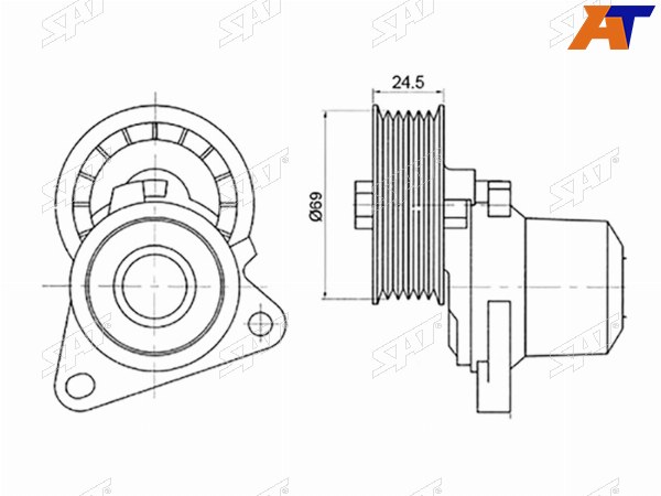 Натяжитель приводного ремня FORD FIESTAFOCUSMAVERICKMONDEOTRANSITMAZDA 35MPV 1,8-2,3