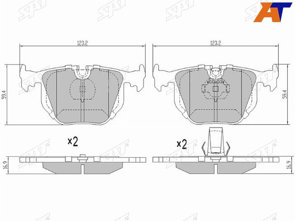 Колодки тормозные зад BMW X5 53
