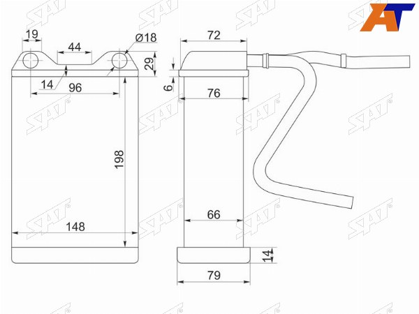 Радиатор отопителя салона TOYOTA LAND CRUISER J7 87-96
