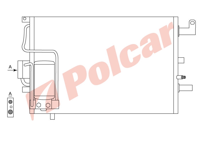 6522K8C1 9.3 98-03  РАДИАТОР КОНДИЦИОНЕРА  550X350X16