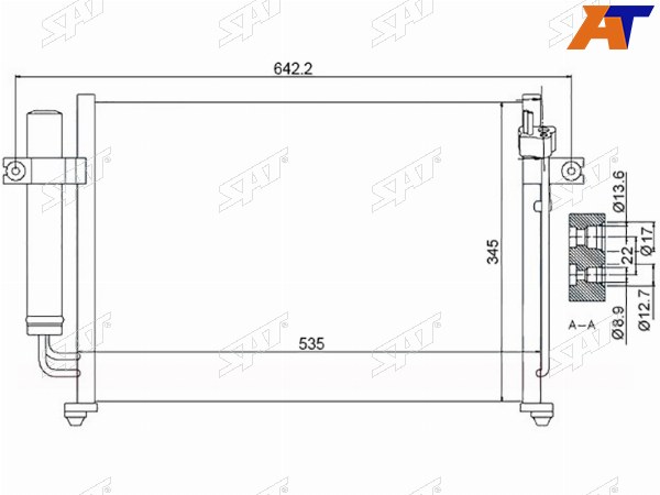 Радиатор кондиционера Hyundai Getz 02-11