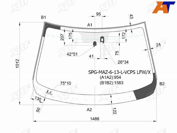 Стекло лобовое (Датчик дождя Молдинг) Mazda 6 12-