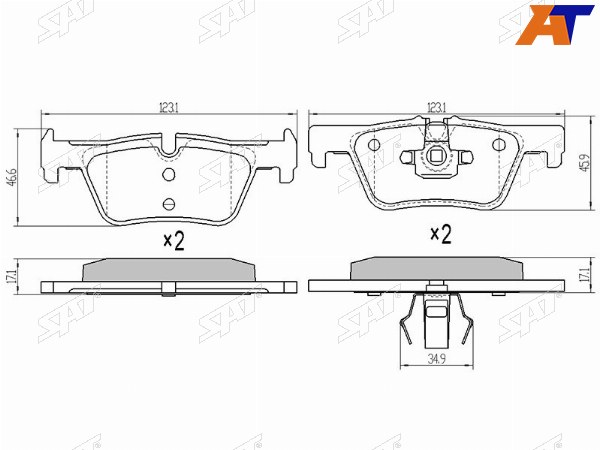 Колодки тормозные зад BMW 1 F202122 3 F30F31F34F80 X3 F25