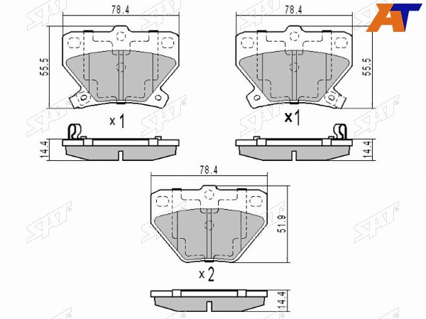 Колодки тормозные зад TOYOTA VITZ NCP1IST NCP61COROLLA ZZE12CELICA ZZT23