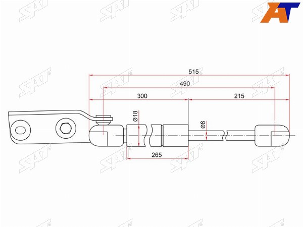 Амортизатор крышки багажника NISSAN ADWINGROAD Y11 99-05 LH