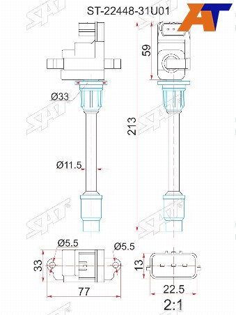 Катушка зажигания RR NISSAN CEFIRO A32 VQ20DEVQ25DEVQ30DE 94-98 (3)
