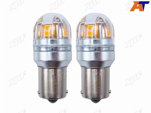 Лампа дополнительного освещения 12V PY21W 2.8W320LM  Canbus LED Оранжевая (Комплект 2 шт.)