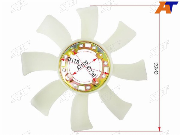 Крыльчатка вентилятора TOYOTA 1HZ,1HDT