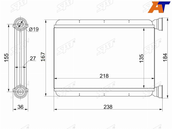 Радиатор отопителя салона TOYOTA TOWN ACE NOAH SR40SR50 96-01