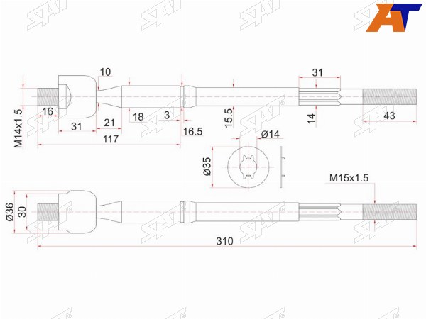 Тяга рулевая TOYOTA NOAH 2WD 01-