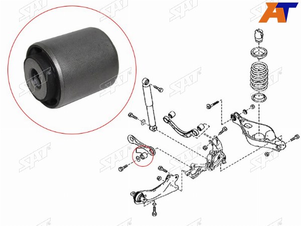 Сайлентблок заднего поперечного рычага MAZDA 6ATENZA 02-13Fr Honda LOGO GA35 98-02