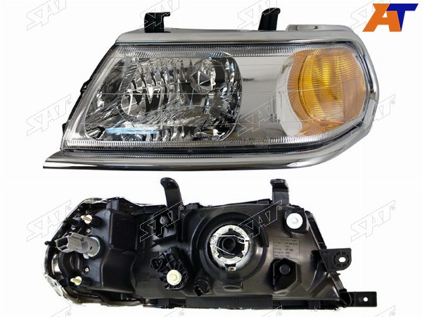 Фара MITSUBISHI PAJERO SPORT 00-08 LH хром (Евросвет)