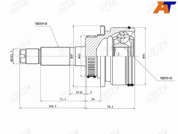 Шрус наружный FR MAZDA BT-50 06-12
