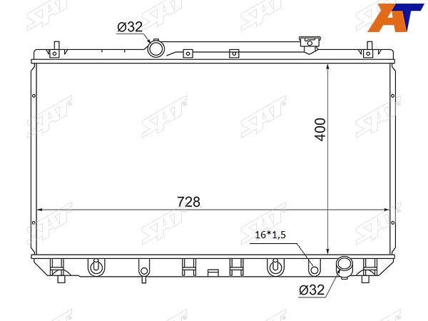 Радиатор Toyota Camry (XV20) 96-02  Daihatsu Altis 00-01  Toyota Camry 96-01  Camry UAEUSA 96-01