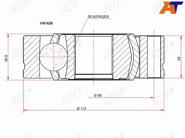 Шрус внутренний VOLKSWAGEN TOUAREG 03-AMAROK 10-AUDI Q7 06-15PORSCHE CAYENNE 02-10
