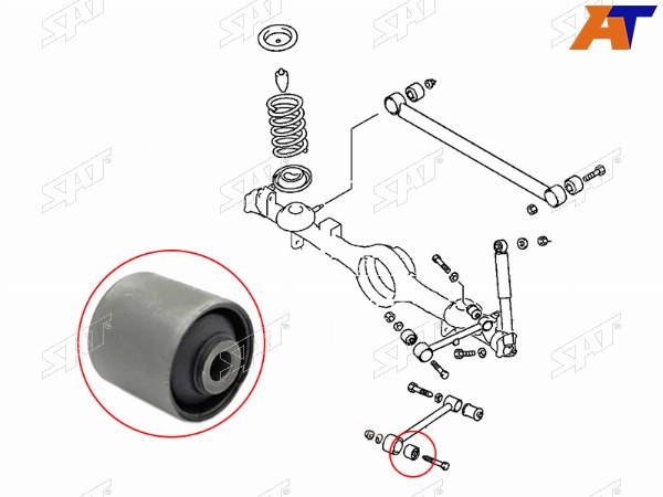 Сайлентблок задней продольной тяги MITSUBISHI IOPININ 99-05