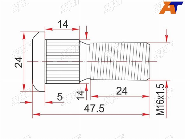 Шпилька ступицы TOYOTA DYNA 150200TOYOACE G1525