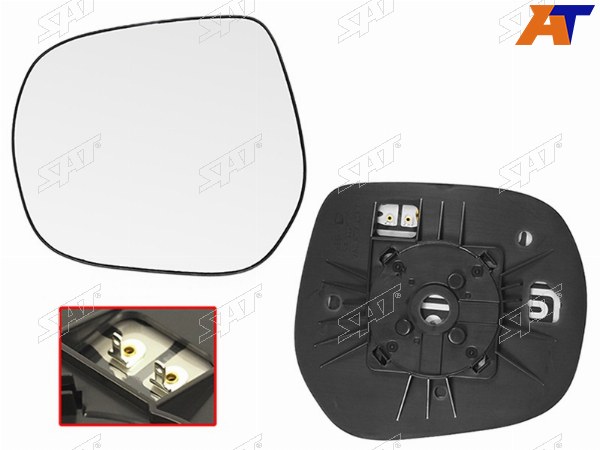 Полотно зеркала TOYOTA LAND CRUISER 200 07-21  PRADO 150 09- LH с обогревом