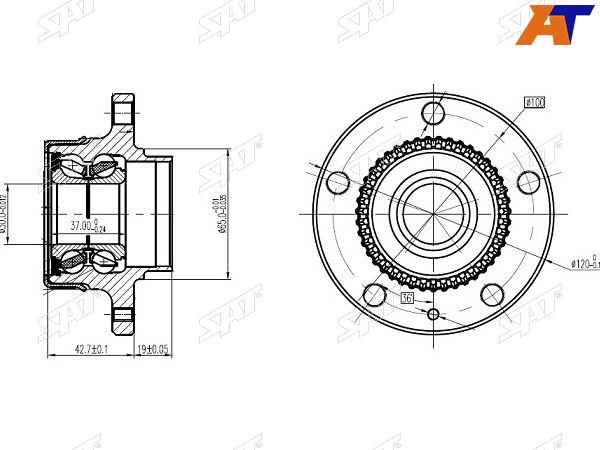 Ступичный узел задн. AUDI A3SKODA OCTAVIAVW GOLFJETTAPOLO -08,2011