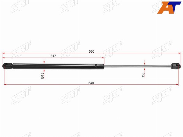 Амортизатор крышки багажника NISSAN ALMERA N16 00-11