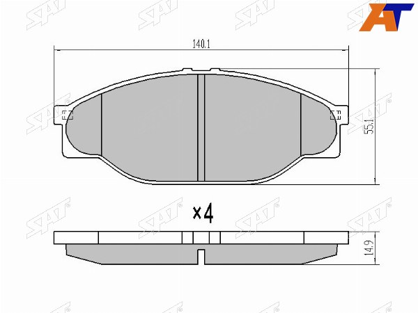 Колодки тормозные перед TOYOTA HIACEHILUX 89-96