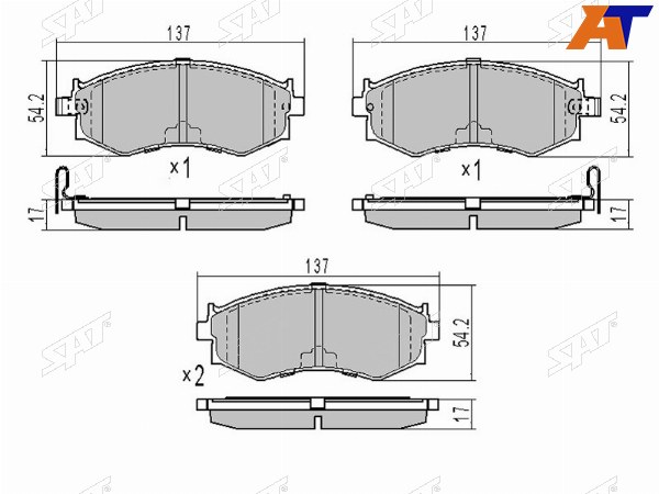 Колодки тормозные перед NISSAN PRIMERA P11BLUEBIRD U14AVENIR W10