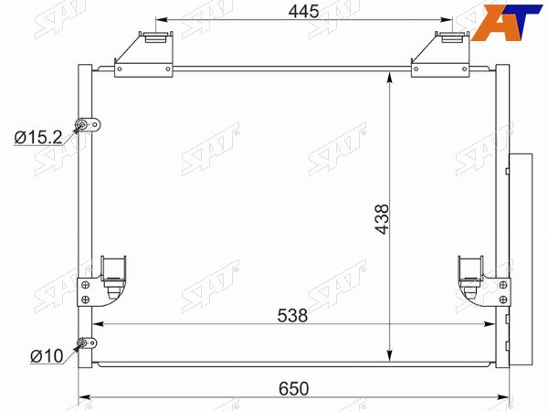 Радиатор кондиционера Toyota Hilux 04-15  Fortuner 04-15