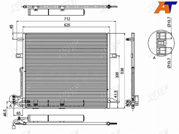 Радиатор кондиционера Mercedes-Benz M-Class 05-11  GL-Class 06-12  R-Class 05-13
