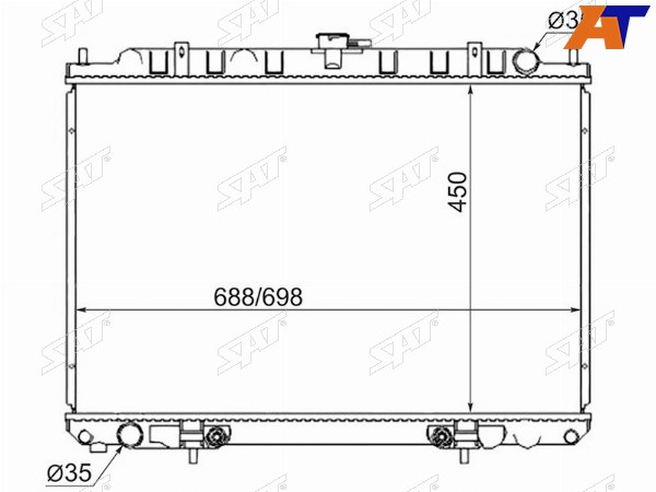 Радиатор Nissan X-Trail 00-07  Bassara 99-03  Prairie 98-04  Presage 98-03