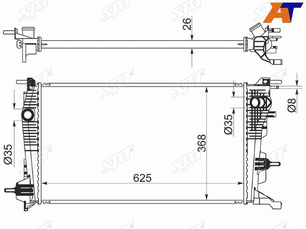 Радиатор Renault Grand Scenic 09-16  Megane 08-16  Scenic 09-15