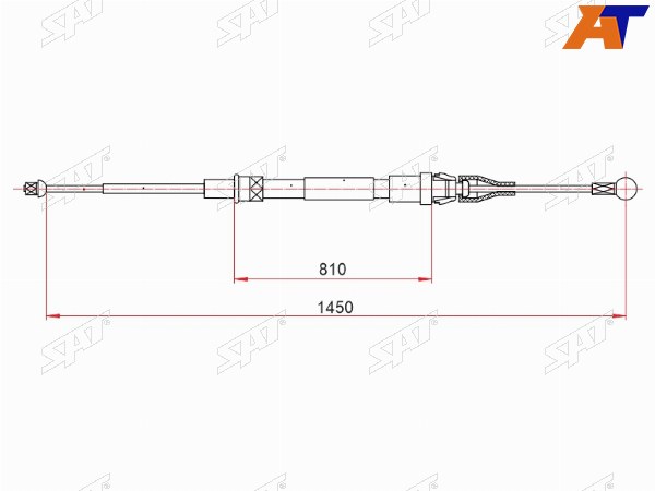 Трос ручного тормоза VAG GOLF VVI 05-JETTA V 05-10OCTAVIA II 04-08YETI 09-