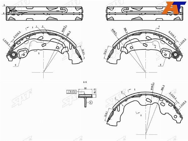 Колодки тормозные барабанные зад SUZUKI SWIFT 04-10 TOYOTA YARIS 99-05COROLLA VERSO 04-09AYGO 05-