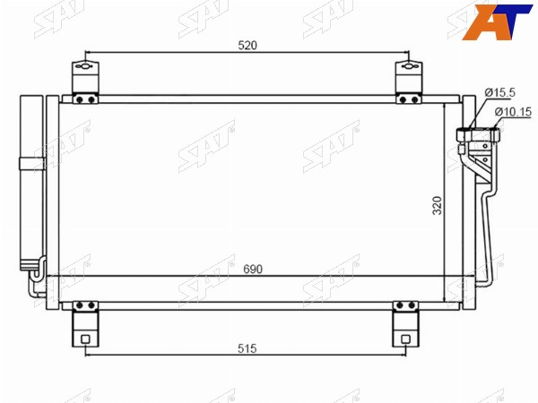 Радиатор кондиционера Mazda 6 07-12  Atenza 07-12