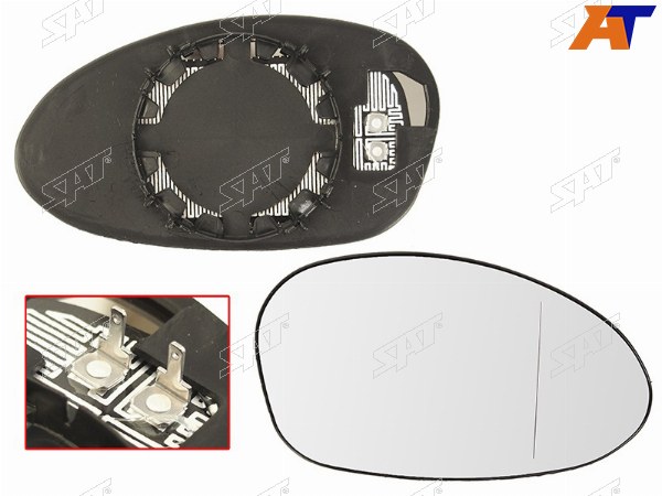 Полотно зеркала BMW E90 04-08E87 04-08 RH асферическое с обогревом