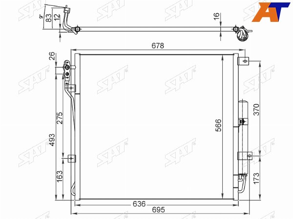 Радиатор кондиционера Land Rover Discovery 09-17  Range Rover Sport 05-13