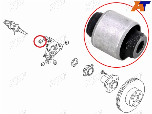 Сайлентблок задней цапфы NISSAN MURANO Z51 2007-2014