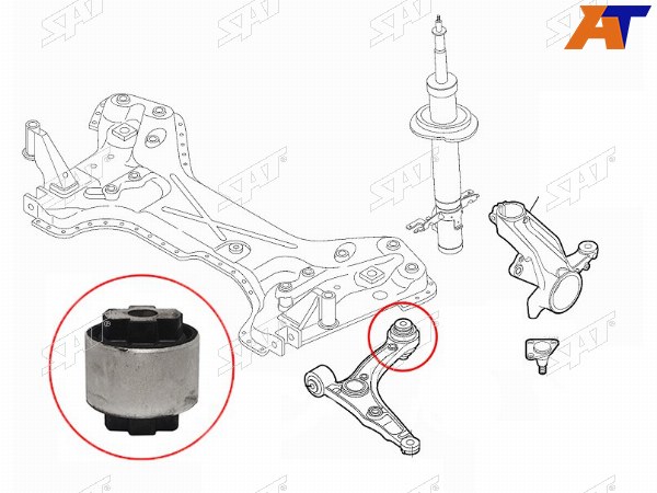 Сайлентблок переденго рычага задний FIAT DUCATO 06-14CITROEN JUMPER 06-14PEUGEOT BOXER 06-14