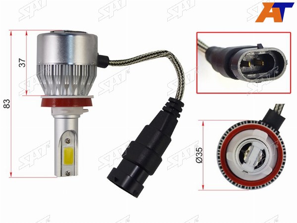 Комплект светодиодных ламп LED H8H11 36W3800LM