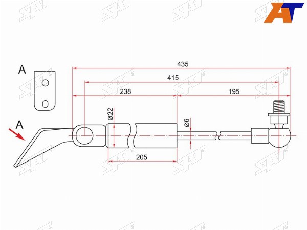 Амортизатор крышки багажника NISSAN TIIDA C11 04-14 RH